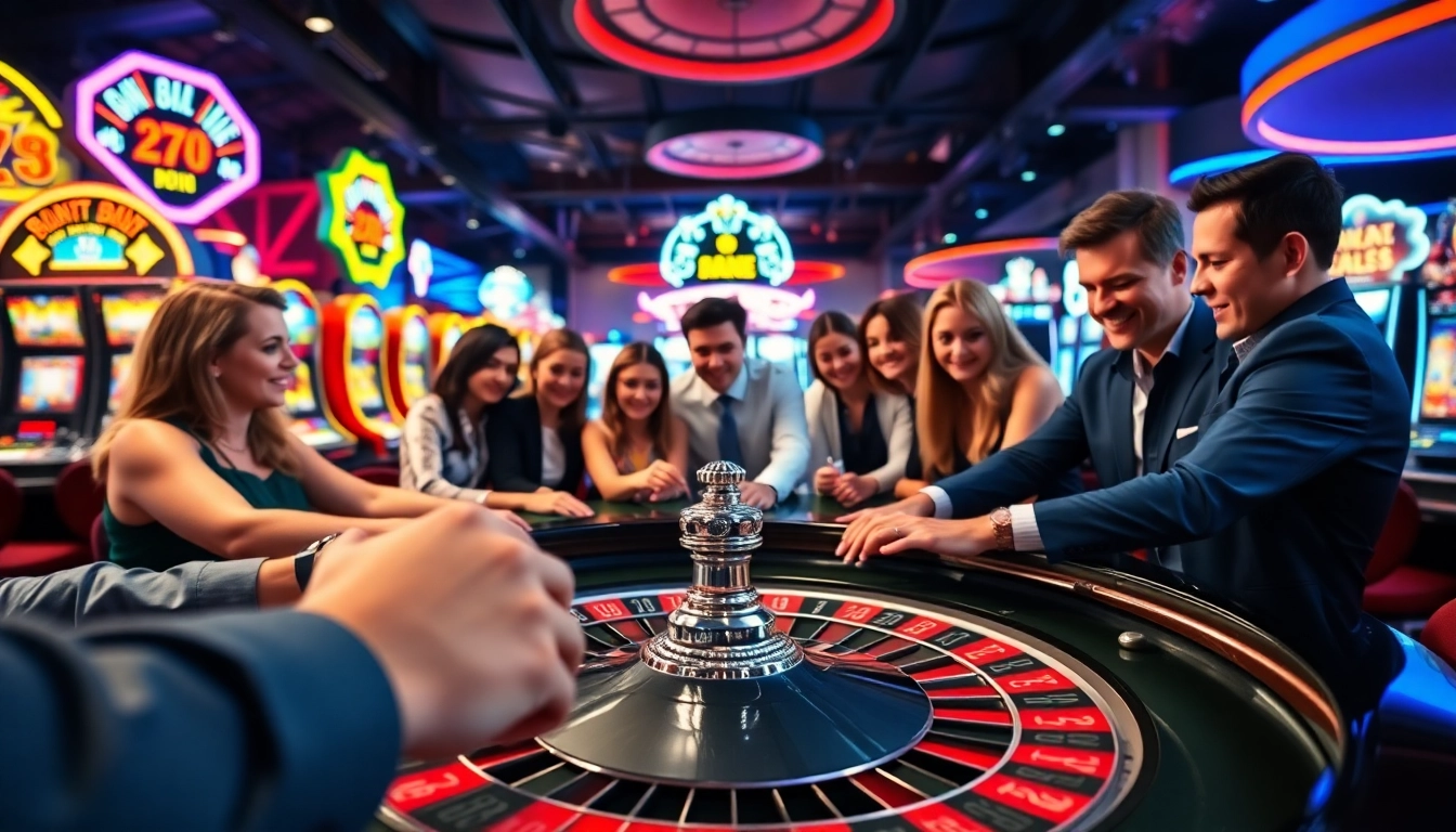 Joueurs vivant l'expérience du meilleur casino en ligne belgique dans une ambiance vibrante.
