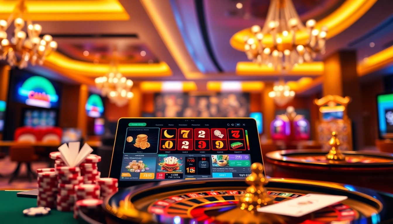 Jouer au casino en ligne avec une interface élégante mettant en avant des jeux populaires.