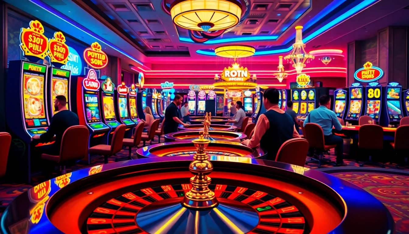 Jouer à casino en ligne avec des machines à sous colorées et des tables de poker excitantes.