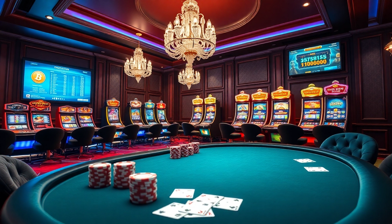 Experience the excitement in top crypto casino France with luxurious gaming tables and vibrant slot machines.