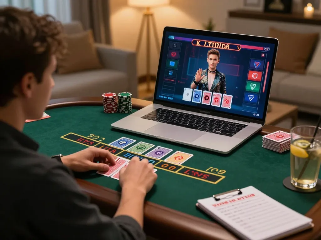 Players engaging in a live dealer blackjack game on mm88 com, showcasing the thrill of online gambling.