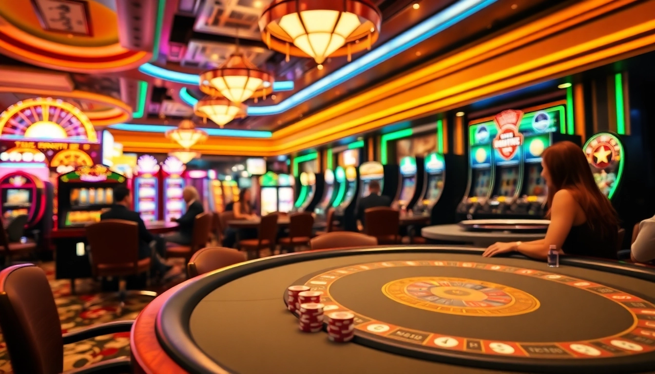 Découvrez un casino en ligne passionnant avec des tables de poker et des machines à sous lumineuses.