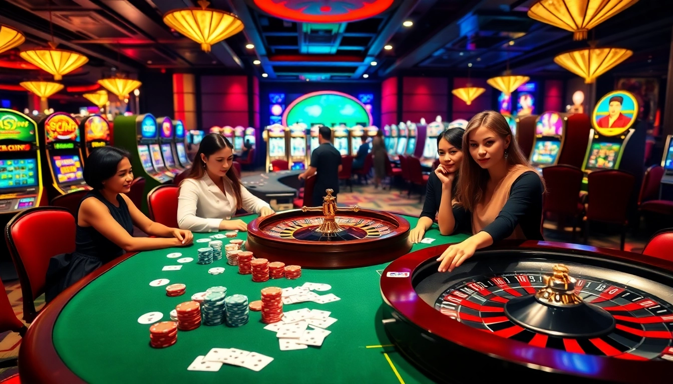 Experience excitement at https://xx88.lol/ with vibrant casino gameplay featuring poker chips, cards, and roulette.