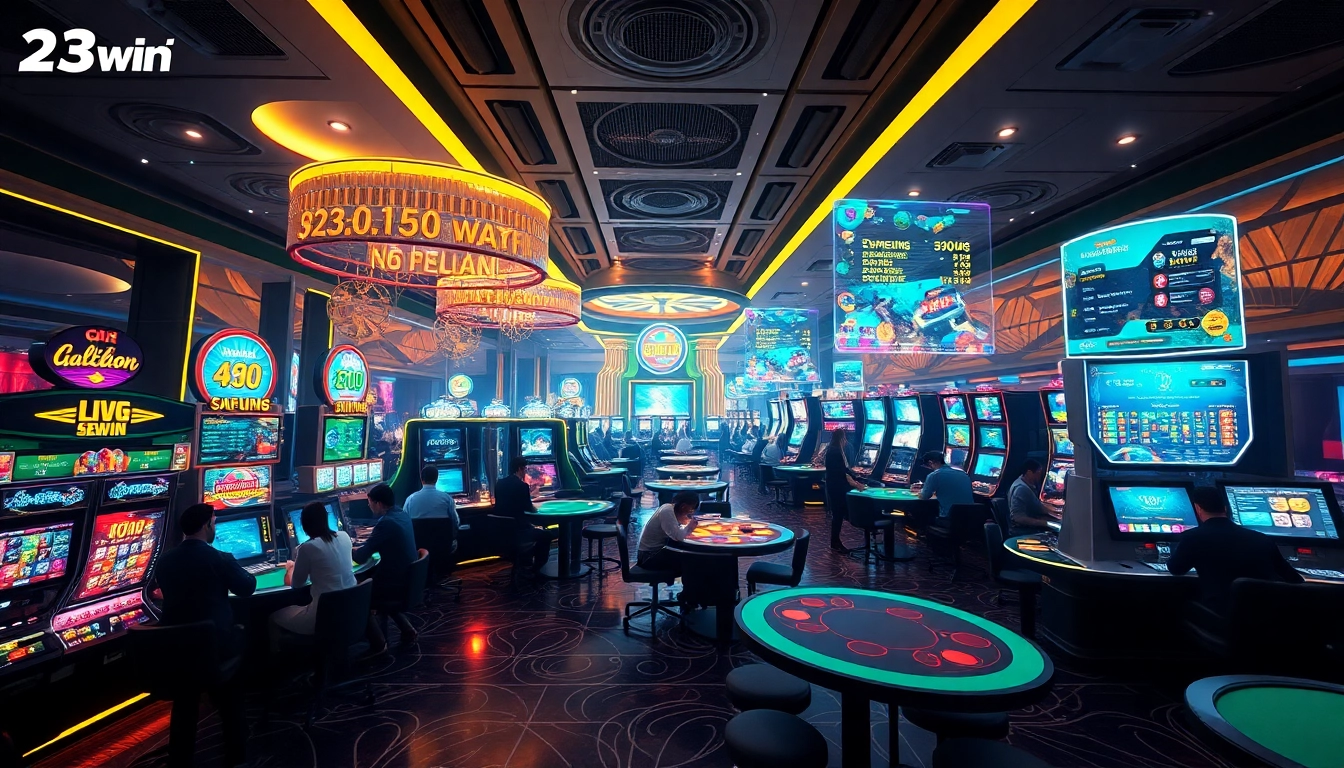 Experience the excitement of 23win with a vibrant online casino ambiance and engaging gaming activities.
