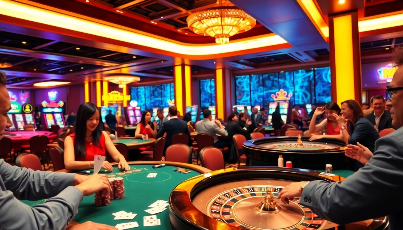 Jouer dans un casino en ligne avec des machines à sous colorées et une ambiance conviviale.