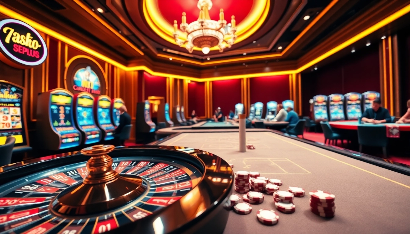 Engage in exciting gameplay at casino online france featuring a vibrant roulette wheel and interactive tables.