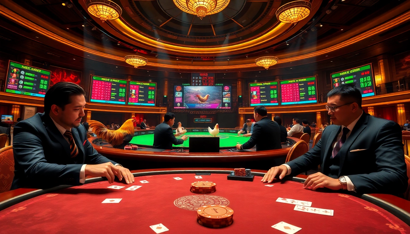 Experience the excitement of đá gà trực tiếp betting in a high-end casino environment.