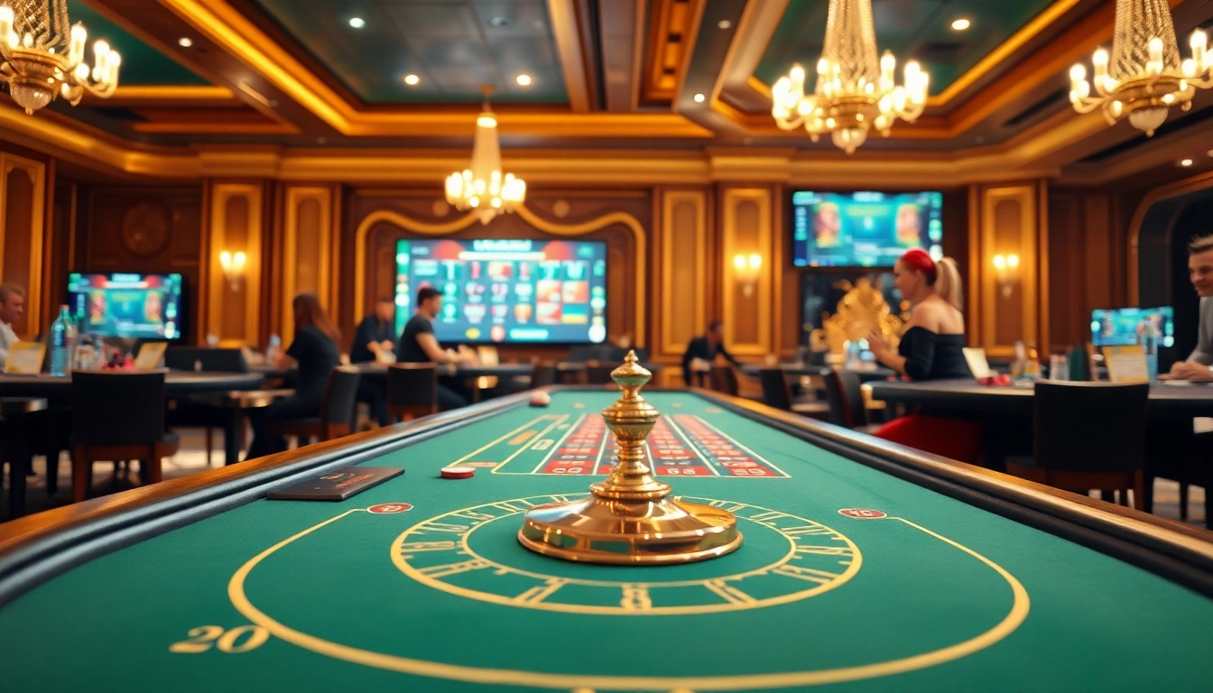 Vibrant scene at the meilleur casino en ligne belgique with players engaged in games.