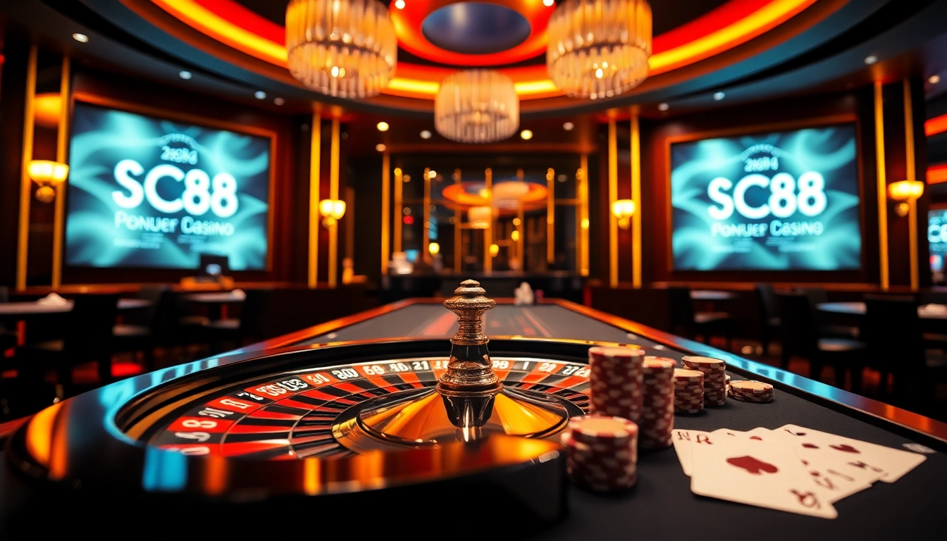 Engage in thrilling gameplay at SC88, featuring vibrant casino tables and exciting betting options.